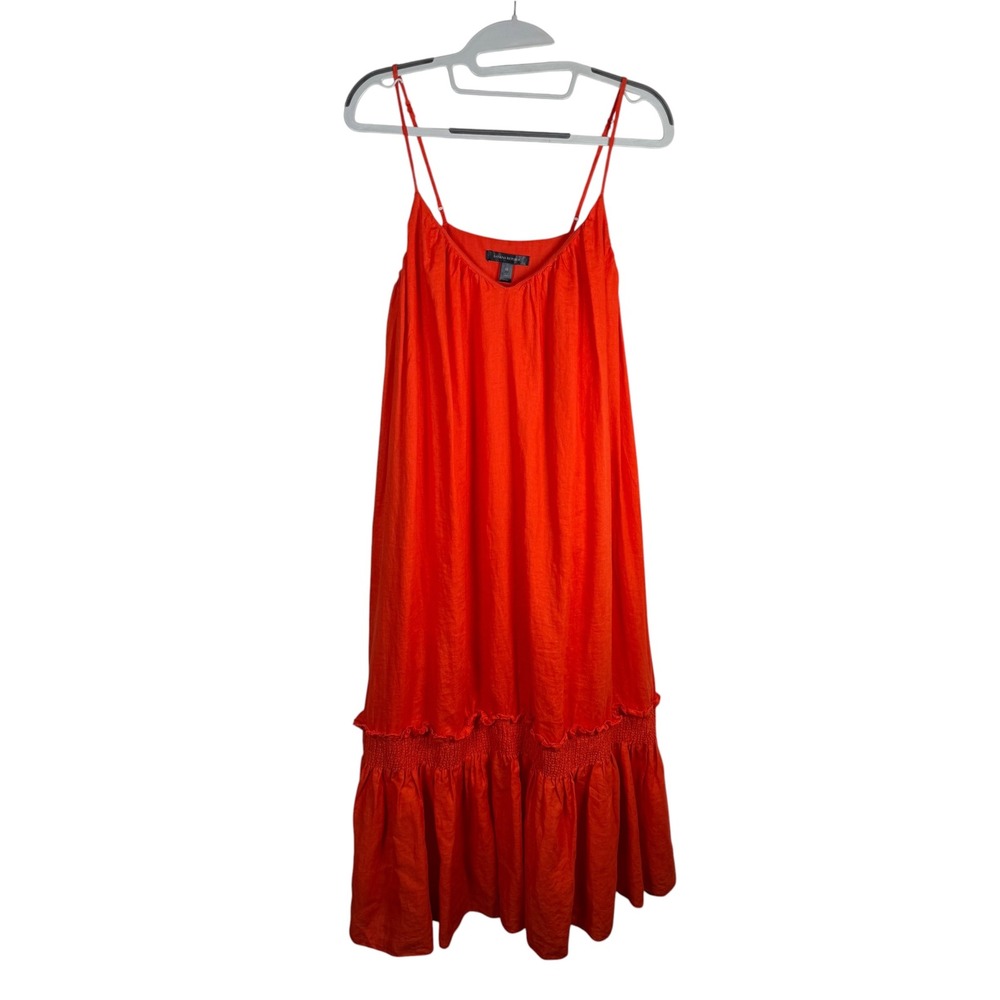 Banana Republic Charlize 100% Linen Orange Midi Dress Size XS
